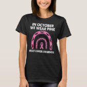 In oktober Draag we de roze regenbooghalloween Bre T-shirt (Voorkant)