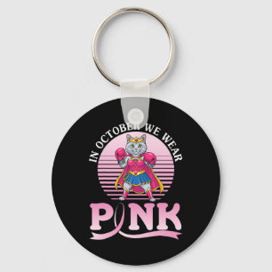 In oktober Draag we de roze Turkse Angora Cat Warr Sleutelhanger