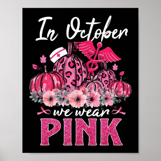 In oktober Draag we de roze zuster Life Pumpkin Le Poster (Voorkant)