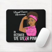 In oktober Draag we het bewustzijn van borstkanker Muismat (Met muis)