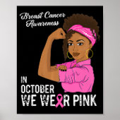 In oktober Draag we het bewustzijn van borstkanker Poster (Voorkant)
