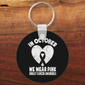 In oktober Draag we het bewustzijn van de borstkan Sleutelhanger (Voorkant)