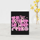 In oktober Draag we het Pink Awareness T-shirt Kaart (Gele Bloem)