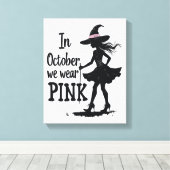 In oktober Draag we het Pink Witches Halloween fee Canvas Afdruk (Insitu (Houten vloer))