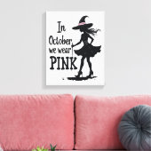 In oktober Draag we het Pink Witches Halloween fee Canvas Afdruk (Insitu (Woonkamer))