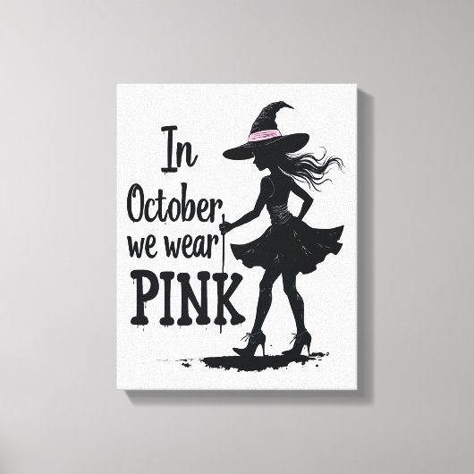 In oktober Draag we het Pink Witches Halloween fee Canvas Afdruk (Voorkant)