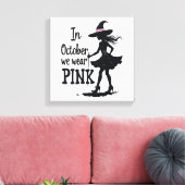 In oktober Draag we het Pink Witches Halloween fee Canvas Afdruk (Insitu (Woonkamer))