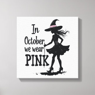In oktober Draag we het Pink Witches Halloween fee Canvas Afdruk