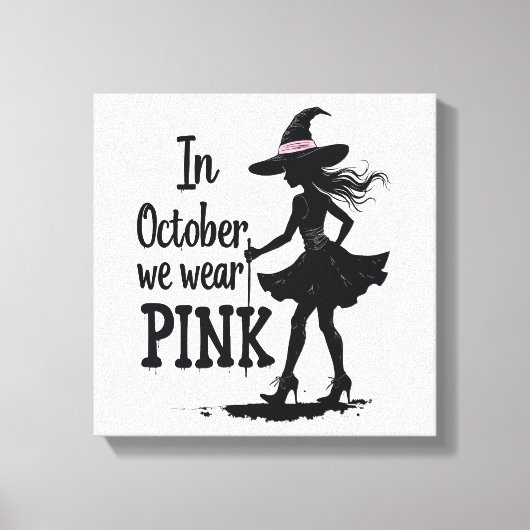 In oktober Draag we het Pink Witches Halloween fee Canvas Afdruk (Voorkant)