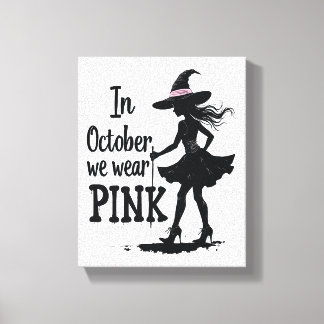 In oktober Draag we het Pink Witches Halloween fee Canvas Afdruk