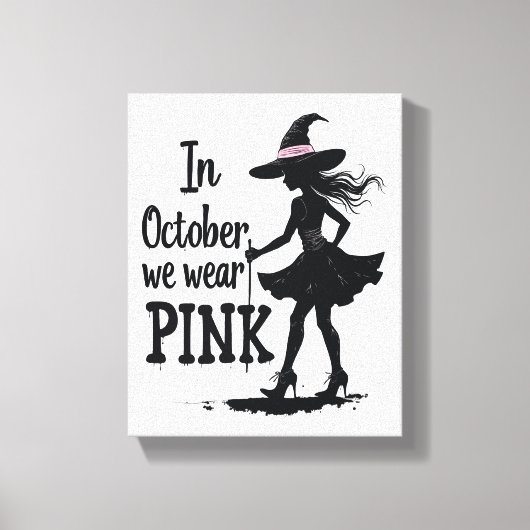 In oktober Draag we het Pink Witches Halloween fee Canvas Afdruk (Voorkant)