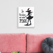 In oktober Draag we het Pink Witches Halloween fee Canvas Afdruk (Insitu (Woonkamer))
