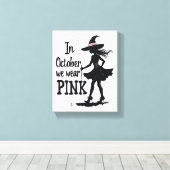 In oktober Draag we het Pink Witches Halloween fee Canvas Afdruk (Insitu (Houten vloer))