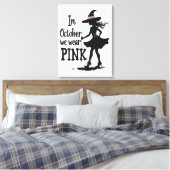 In oktober Draag we het Pink Witches Halloween fee Canvas Afdruk (Insitu (Slaapkamer))