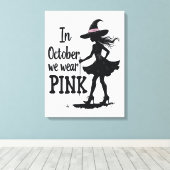 In oktober Draag we het Pink Witches Halloween fee Canvas Afdruk (Insitu (Houten vloer))