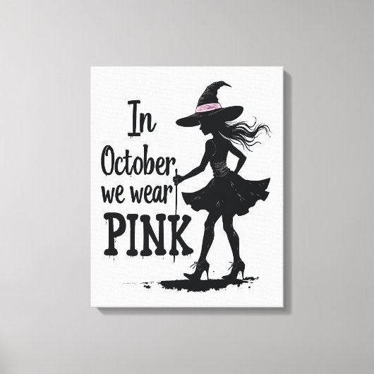 In oktober Draag we het Pink Witches Halloween fee Canvas Afdruk (Voorkant)