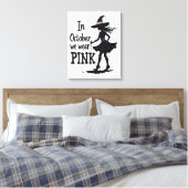 In oktober Draag we het Pink Witches Halloween fee Canvas Afdruk (Insitu (Slaapkamer))