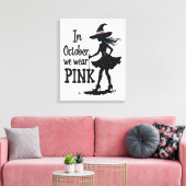 In oktober Draag we het Pink Witches Halloween fee Canvas Afdruk (Insitu (Woonkamer))