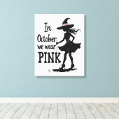 In oktober Draag we het Pink Witches Halloween fee Canvas Afdruk (Insitu (Houten vloer))