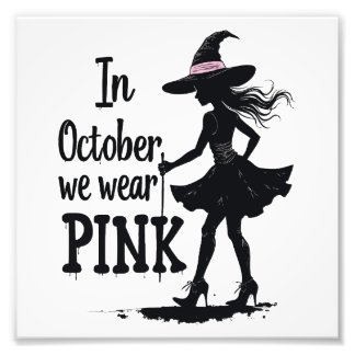 In oktober Draag we het Pink Witches Halloween fee Foto Afdruk