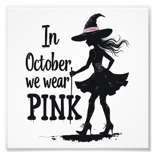 In oktober Draag we het Pink Witches Halloween fee Foto Afdruk (Voorkant)