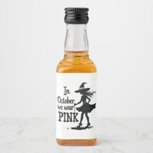 In oktober Draag we het Pink Witches Halloween fee Likeurfles Etiket
