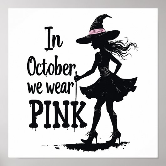 In oktober Draag we het Pink Witches Halloween fee Poster (Voorkant)