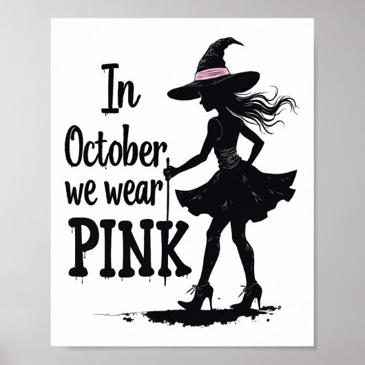 In oktober Draag we het Pink Witches Halloween fee Poster (Voorkant)