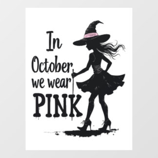 In oktober Draag we het Pink Witches Halloween fee Raamsticker
