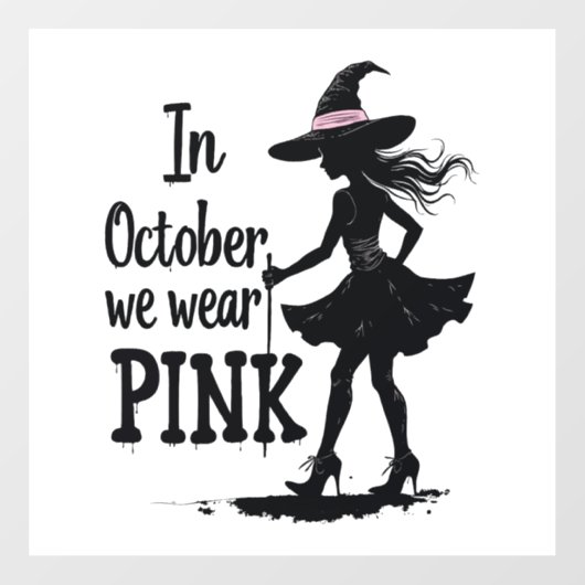 In oktober Draag we het Pink Witches Halloween fee Raamsticker (Vel)