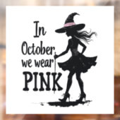 In oktober Draag we het Pink Witches Halloween fee Raamsticker (Vel 2)