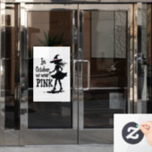 In oktober Draag we het Pink Witches Halloween fee Raamsticker (Kantoordeur)