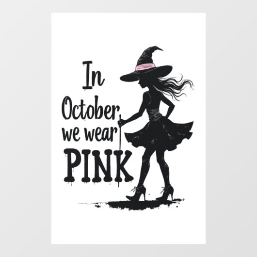 In oktober Draag we het Pink Witches Halloween fee Raamsticker (Vel)