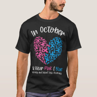 In oktober Draag we het roze blauwe Baby verlies T-shirt