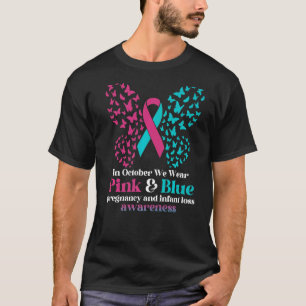 In oktober Draag we het roze blauwe Baby verlies T-shirt