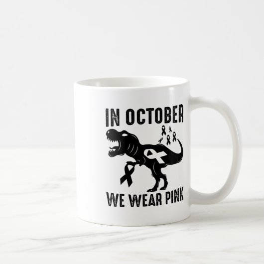 In oktober Draag we het roze borstkankerbewustzijn Koffiemok (Rechts)