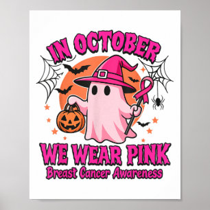 In oktober Draag we het roze borstkankerbewustzijn Poster