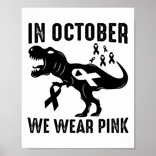 In oktober Draag we het roze borstkankerbewustzijn Poster (Voorkant)