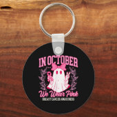 In oktober Draag we het roze borstkankerbewustzijn Sleutelhanger (Voorkant)