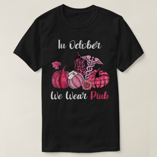 In oktober Draag we het roze pompoen zuster Life B T-shirt (Design voorkant)