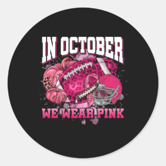 In oktober Draag we K Ribbon om borstkanker aan te Ronde Sticker