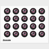 In oktober Draag we lint roze Halloween Witch Bre Ronde Sticker (Vel)