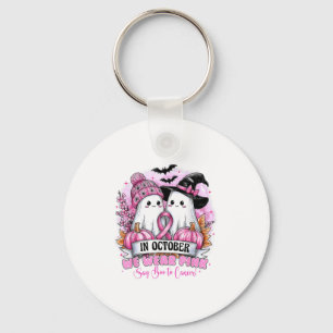 In oktober Draag we NK Ghost Halloween Borstkanker Sleutelhanger