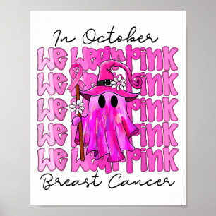 In oktober Draag we NK Schattige Ghost Breast Canc Poster