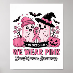 In oktober Draag we NK Schattige Ghost Breast Canc Poster