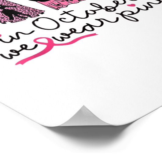 In oktober Draag we NK spook- en zwarte kattenkank Poster (Hoek)