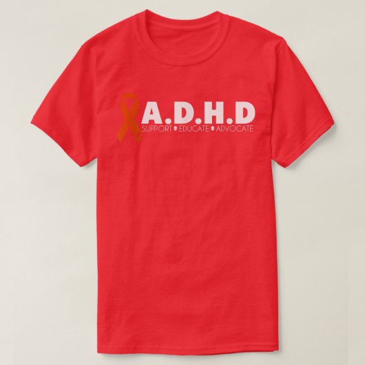 In oktober Draag we Oranje ADHD-bewustzijn Oranje  T-shirt (Design voorkant)