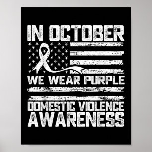 In oktober Draag we Paars huiselijk geweld in ware Poster