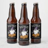 In oktober Draag we Paarse huiselijk geweld spook Bier Etiket (Flessen)