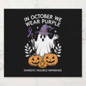 In oktober Draag we Paarse huiselijk geweld spook Bier Etiket (Enkel label)